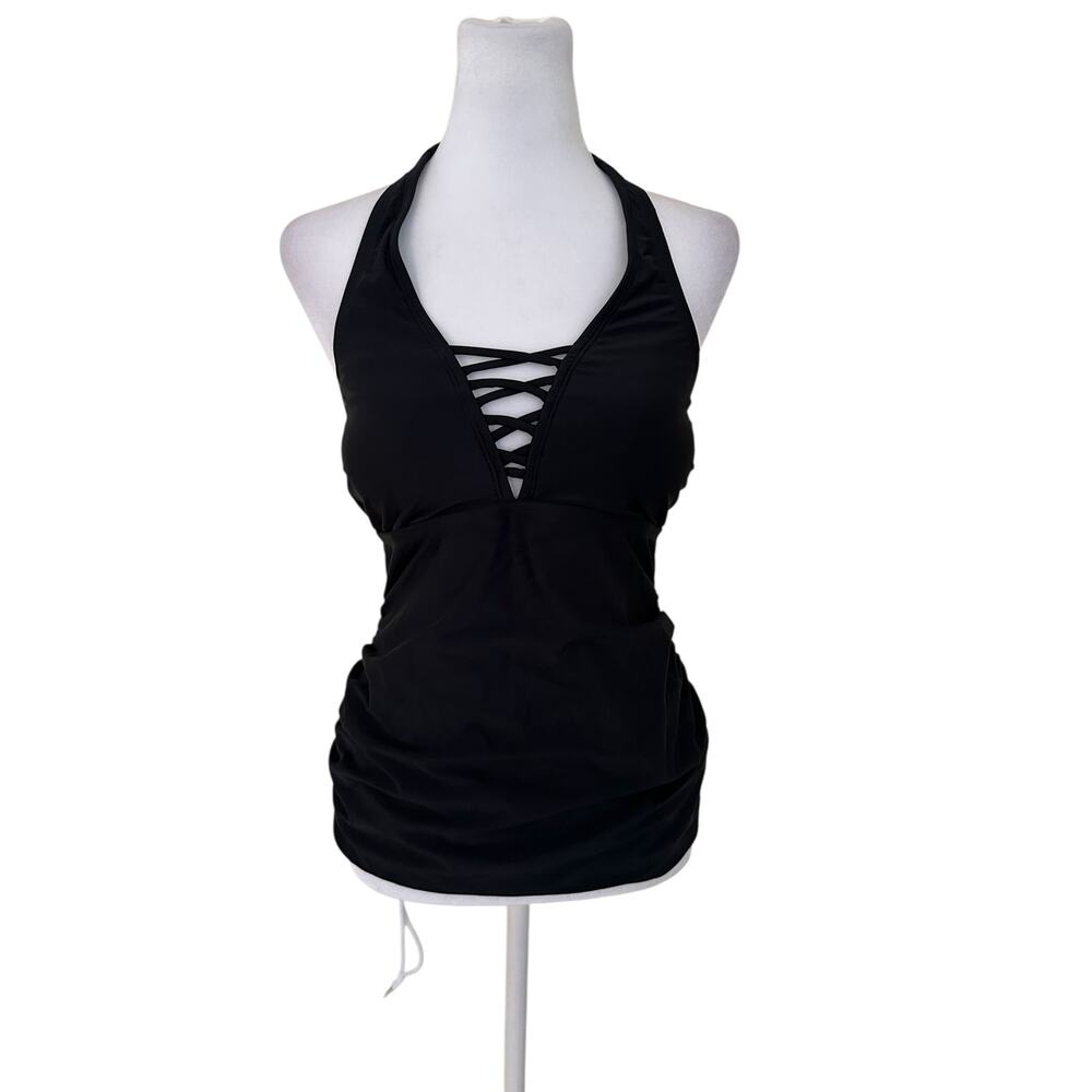 Cupshe Women's Black Halter Tankini Top Size S - NWT - Picture 6 of 7